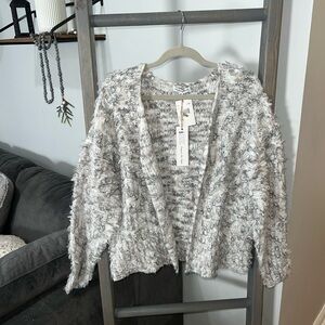 woven heart Lagenlook cardigan sweater new with tag